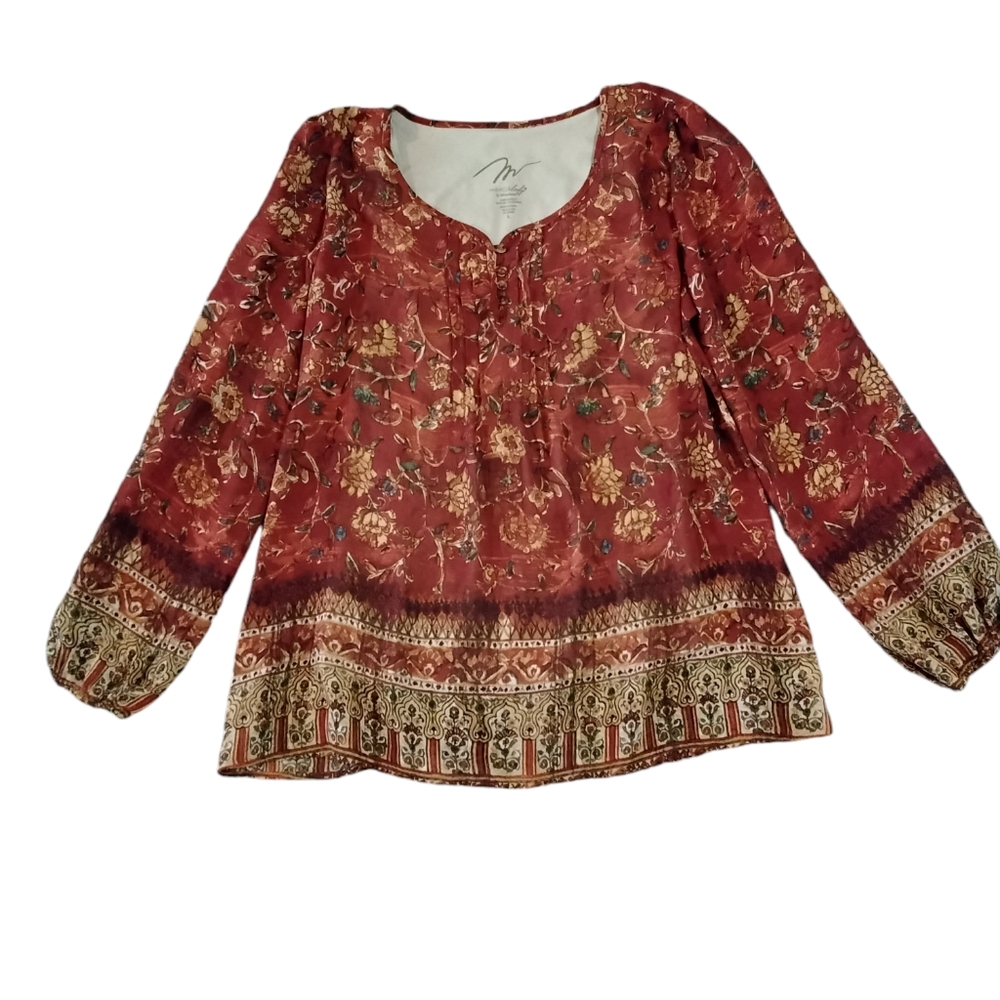 Miraclebody by Miraclesuit Top Womens Large Boho Whimsigoth Witchy Festival 70s